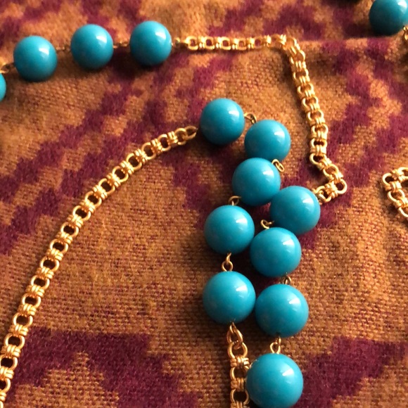 Vintage Kenneth Lane faux turquoise chain belt / necklace - Picture 3 of 3